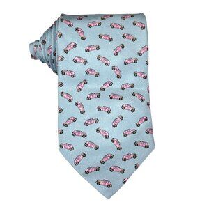 Tumi Pink Cruiser Necktie Made In Italy 100% Silk Tie Surfer Beach